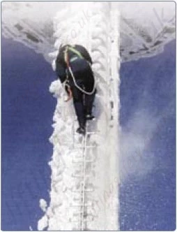 ladder system fitted to an icey tower