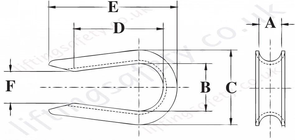 Crosby Open Patternthimble Dimensions Crosby Open Patternthimble Dimensions