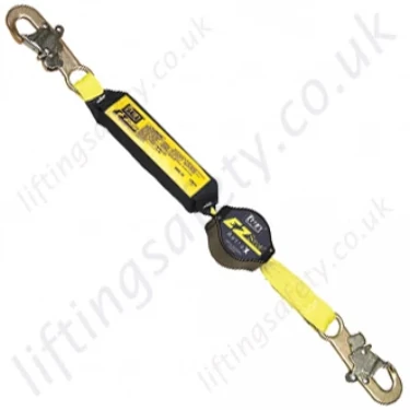 SALA "Retrax" Adjustable Fall Arrest Lanyard with Choice of Karabiners, Scaffold Hook or Snap Hook - 0.5m - 1.75 Metre