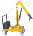 MANUAL OR POWERED - Pivoting Arm Knock-down Counterbalance Floor Crane, Hand or Powered Lift & Travel. Many options Inc 20 degree Rotation.