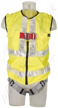 Protecta "Pro " Hi-Vis Vest 2 Point Fall Arrest Harness with Front and Rear 'D', Size: S to XL
