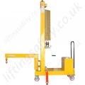 Hand winch raises the jib arm