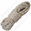 Protecta "AL014" Twisted 3 Strand Polyamide Rope. White with Red ID Thread. Terminations, Plain Ends - 14mm Diameter x 20 Metre (Custom Lengths Available.)