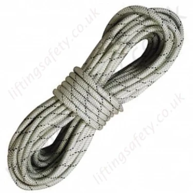 Protecta "AL0110T" White Static Braided Polyamide Rope (Black Wear Indicators) Terminations, Plain Ends - 11mm Diameter x 20 Metre (Or Custom Length)