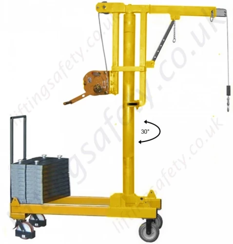 Knock-Down Version Fitted with Optional 30° Rotating Jib Arm