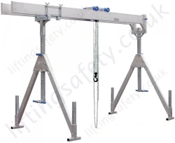 Alloy Gantry 'A' Frame with Twin Parallel Top Beams and Adjustable Feet, 1000kg or 1500kg (small, medium or high, 30 options)