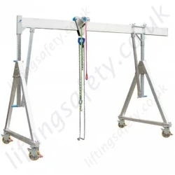 Fully Adjustable Aluminium Lifting Gantry Crane with Castors, 1000kg or 1500kg (small, medium or high, 6 options) 