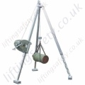 Lightweight and Adjustable Aluminium Tripod with Hand Winch and Pulley Sheave - 1000kg SWL