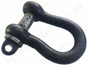 2 x 1.25 TON SELF COLOUR LARGE BOW SHACKLE BS3032 with SCREW PIN lifting towing