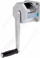 Light-duty 125kg side mounted aluminium wire rope hand winch with removeable crank handle.
