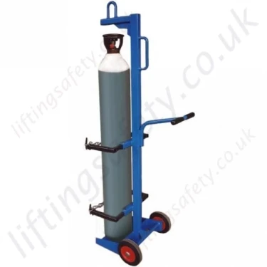 Heavy Duty Single Gas Cylinder Lifting Trolley With Push Handle, Adjustable from 180mm to 380mm - 150kg