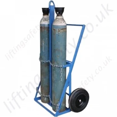 Two Gas Cylinder Lifting Trolley, Heavy Duty With Push Handle (no rear castor) For Cylinders From 180mm to 305mm Dia - 250kg