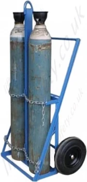 Heavy Duty Twin Gas Cylinder Lifting Trolley with Push/Pull Handle
