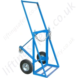 Double Cylinder Push trolley for Oxy Acetylene Gas Cylinders "With rear Castor" For Cylinders 1 x 250mm and 1 x 300mm Dia