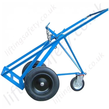 Two Cylinder Oxy-acetylene Gas Cylinder Push Trolley With "Rear Wheel". For 1 x 250mm and 1 x 300mm Dia. - 200kg