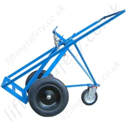 Two Cylinder Oxy-acetylene Gas Cylinder Push Trolley With "Rear Wheel". For 1 x 250mm and 1 x 300mm Dia. - 200kg