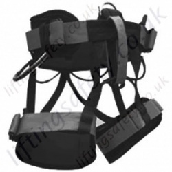 SAR Fully Adjustable Black Sit Harness with Twin Front Attachments and Optional Side Attachments