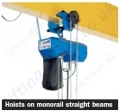 Hoist on monorail sraight beams