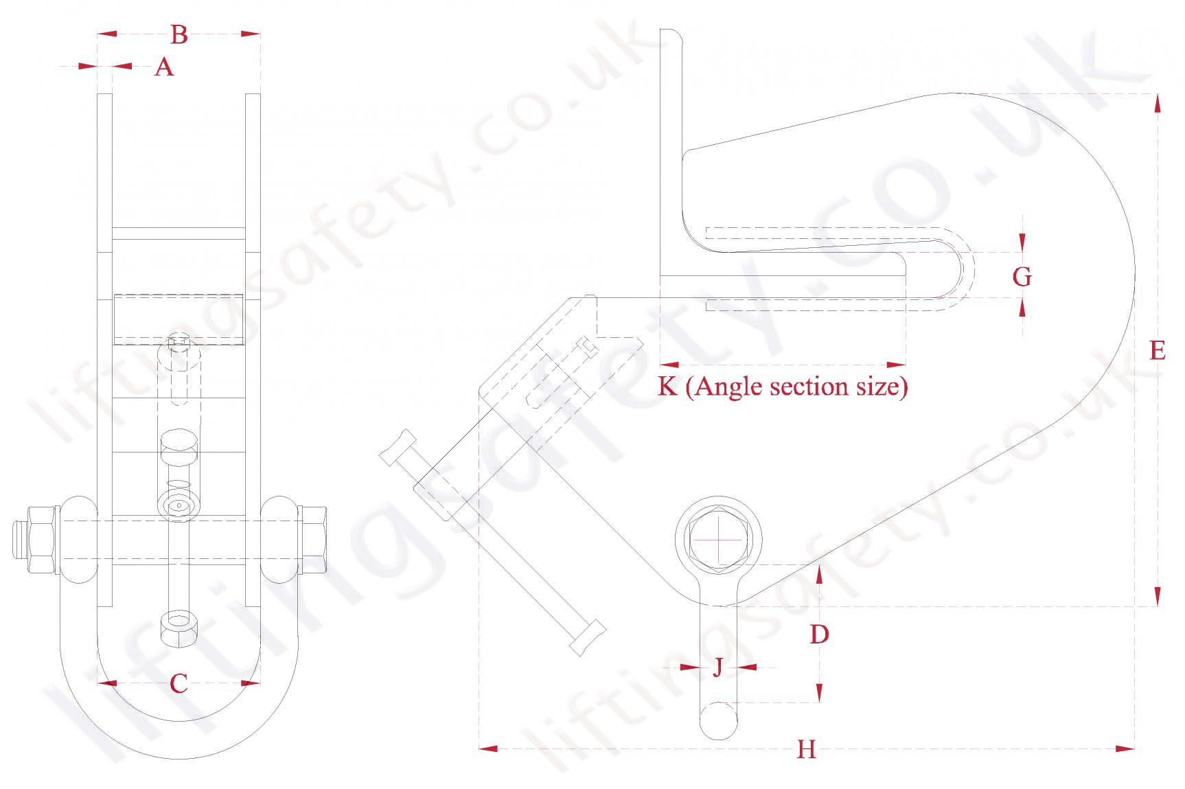 Superclamp Adjustable Angle Section Clamp Dimensions
