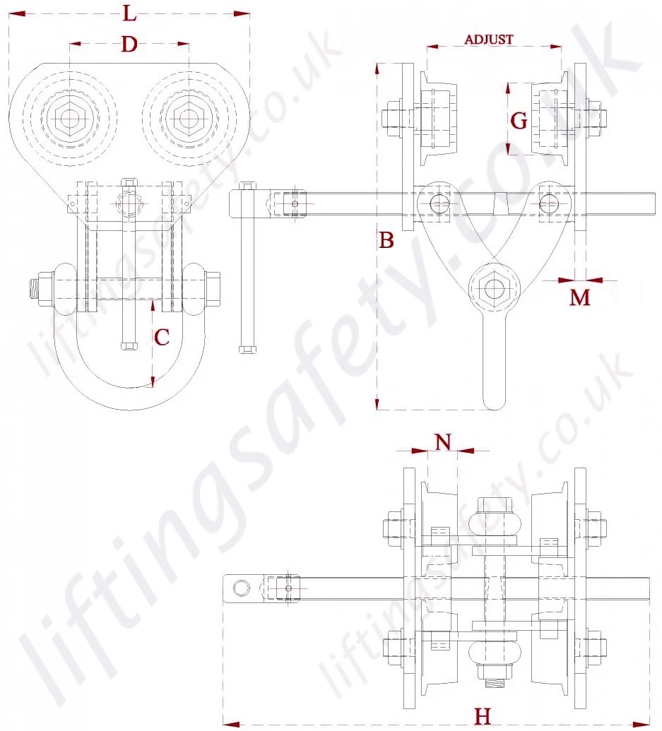 Superclamp Adjustable Runway Beam Trolley Dimensions Superclamp Adjustable Runway Beam Trolley Dimensions