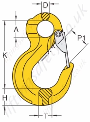 Grade 8 Eye Sling Hook Dimensions