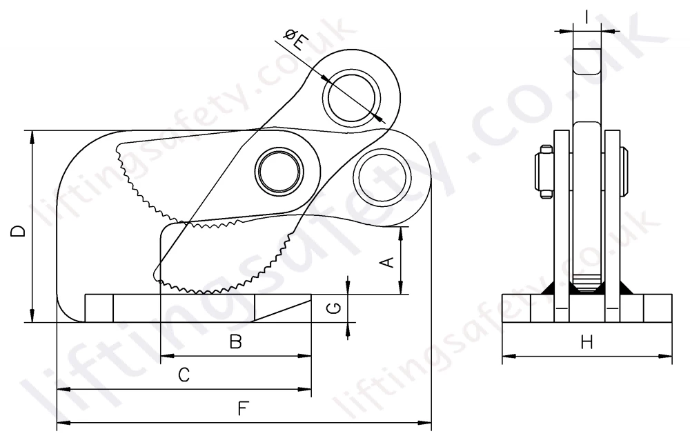 Camlok Thk Plate Clamp Dimensions