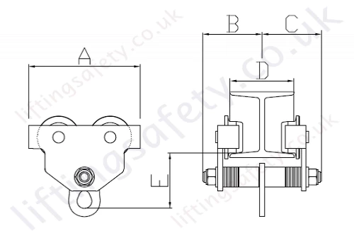 Push Trolley Dimensional Drawing