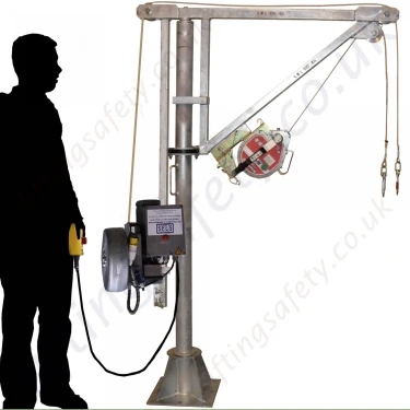 LiftingSafety 360 Degree Slew "Electric Lift" Man-Riding Davit Arm. Galvanised Modular Construction Built To Customers Specification