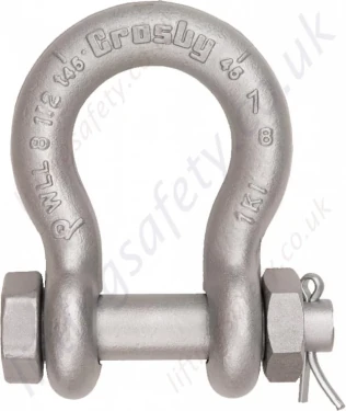 Crosby G2130A Grade 80 Alloy Bolt Type Lifting Bow Shackles with Nut & Split Pin