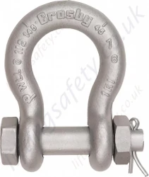 Crosby G2130A Grade 80 Alloy Bolt Type Lifting Bow Shackles with Nut & Split Pin