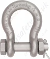 Crosby grade 8 (80) bolt type alloy anchor shackles (Omega Shackles), with an 8/1 factor of safety. Lifting WLL range from 2000kg to 17 tonnes.