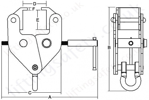 Box section beam clamp dimensions