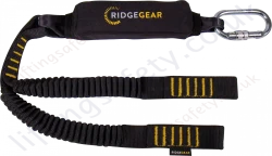 Ridgegear "RGL9" Twin Leg Elasticated Webbing Fall Arrest Lanyard with Shock Absorber. 1.05-1.4m or 1.15-1.8m