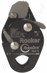Ridgegear "RGA14" Guided Fall Arrester. Aluminium Construction Rope Grab for use with 10.5 - 12.7mm kernmantle rope