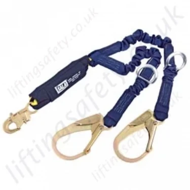 Sala "Wind Energy" Elasticated 100% tie-off Tie-off Fall Arrest Lanyard with Tie Back Rings and Scaffold Hooks - 