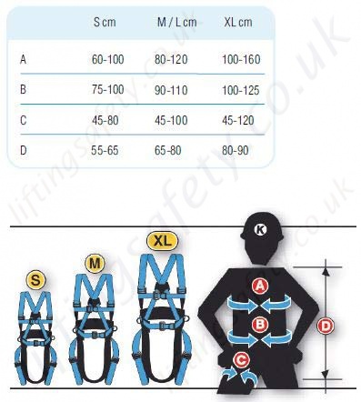 Tractel Harness Size Guide