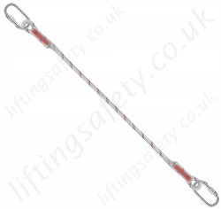 Tractel 'LD 11' Single Leg Fixed Length Braided Rope Restraint Lanyard, Available in 1m, 1.5m or 2m lengths