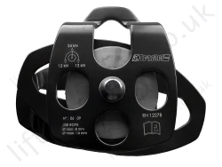 Tractel twin wheel pulley block suitable for braided rope with a maximum 16mm diameter.