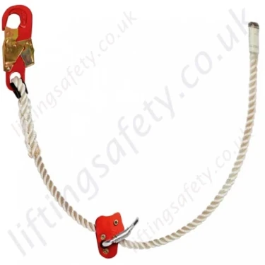 Tractel  “LCM 02 ” Adjustable Pole Strap for Work Positioning c/w Aluminium Sliding Cam Adjuster & Snap Hook. “Adjustable restraint Lanyard” – 2, 3 or 4m