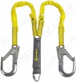 PP Chunkie 180 Elasticated two tails, Two Leg Fall Arrest Lanyard Complete With Two Scaffold Hooks, Adjustable from 1.4m to 1.8m