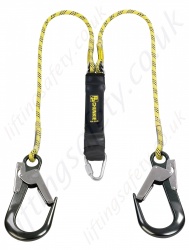 PP Chunkie 150 + 200 Two tails, 11mm kernmantle rope Two Leg Fall Arrest Lanyard Complete With Two Scaffold Hooks 1.5m Available in Two Leg