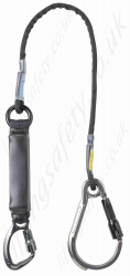 PP ''Chunkie NG Spec" Single Leg Rope Fall Arrest Lanyard with Aluminium Karabiner and Aluminium Pear Shaped Scaffold Hook - 1.5m 