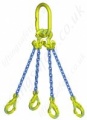 Gunnebo GrabiQ "TG4-GBK" Four Leg Chain Sling with "Master Link MF and GBK Sling Safety Hook" Range from 2.2t to 33.6t