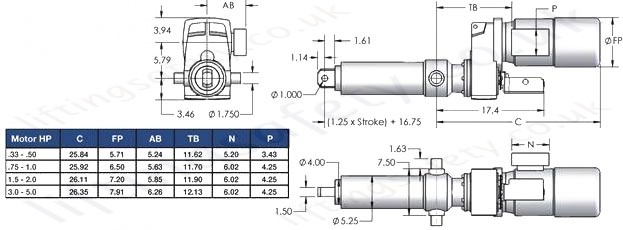 SCN12 Series Off Set Motor Diagram