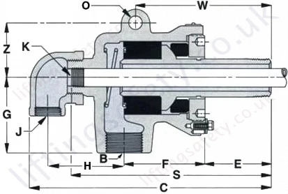 8000 Series Rotary Union Mono Flow Diagram