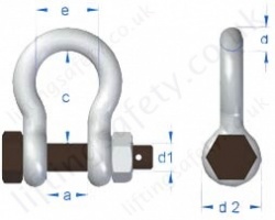 855 Anchor Bow Shackle Dimensional Drawing