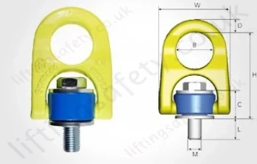 Gunnebo ERLP Rotating Lifting Point Dimensions