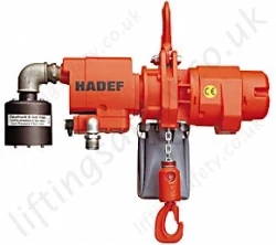 Hadef APS Stationary Pneumatic Hoist With Suspension Eye Range 500kg to 30,000kg