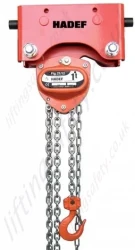 Hadef 21/12 Manual Chain Hoist with Trolley Range 500kg to 10,000kg