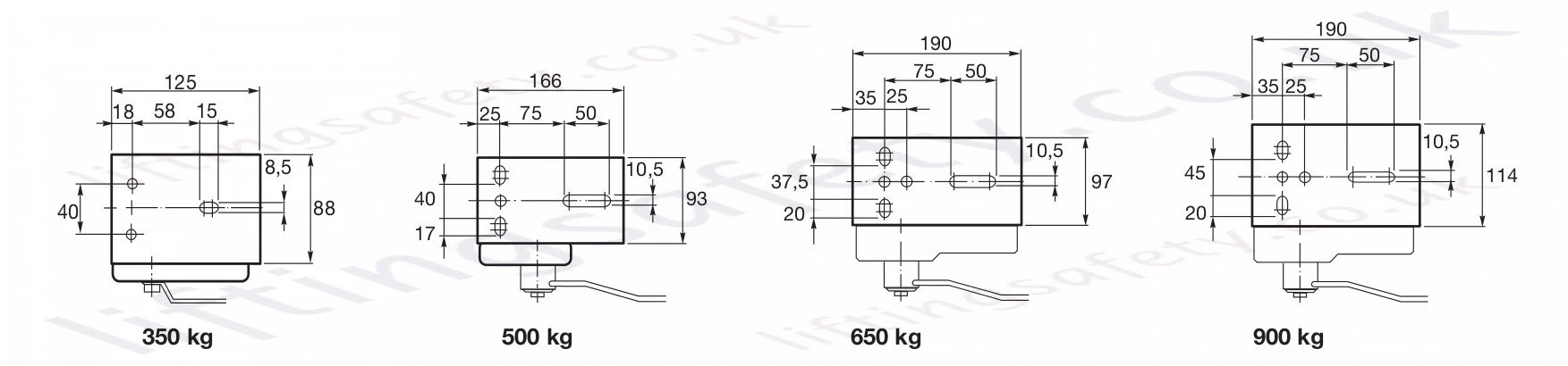 Hadef 220 97 Wirerope Winch Dimensions